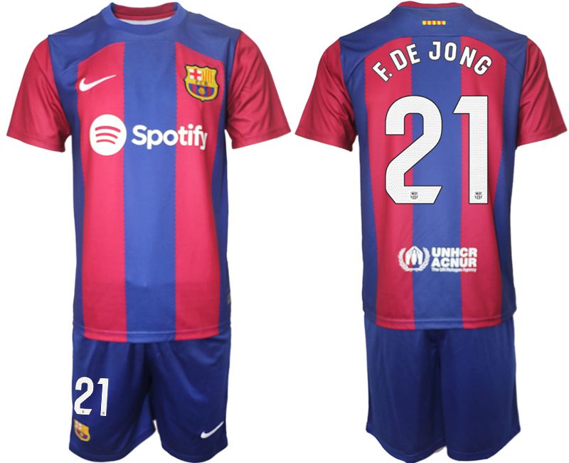 Men 2023-2024 Club Barcelona home red #21 Soccer Jersey